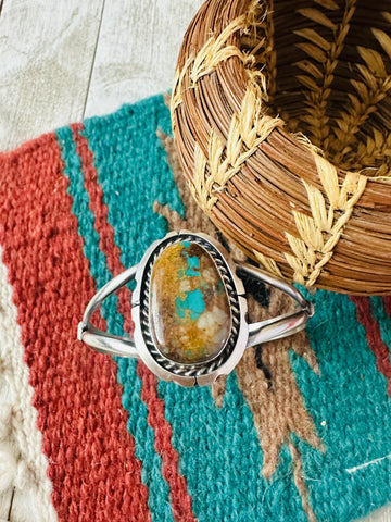 Navajo Sterling Silver & Royston Turquoise Cuff Bracelet