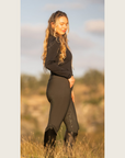 Sage Green Silicone Grip Breeches with Belt Loops
