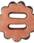 Hilason Slotted Scalloped Leather Rosette Concho Saddle Tack Tan 1-1/2"