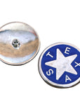 Hilason Nickel Round Concho Blue Enamel Texas Star Saddle Horse