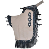 Hilason Adult Pro Rodeo Bronc Bull-Riding Leather Chinks Black