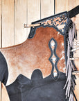 Hilason Western Adult Pro Rodeo Bronc Bull-Riding Leather Chinks Chaps Black
