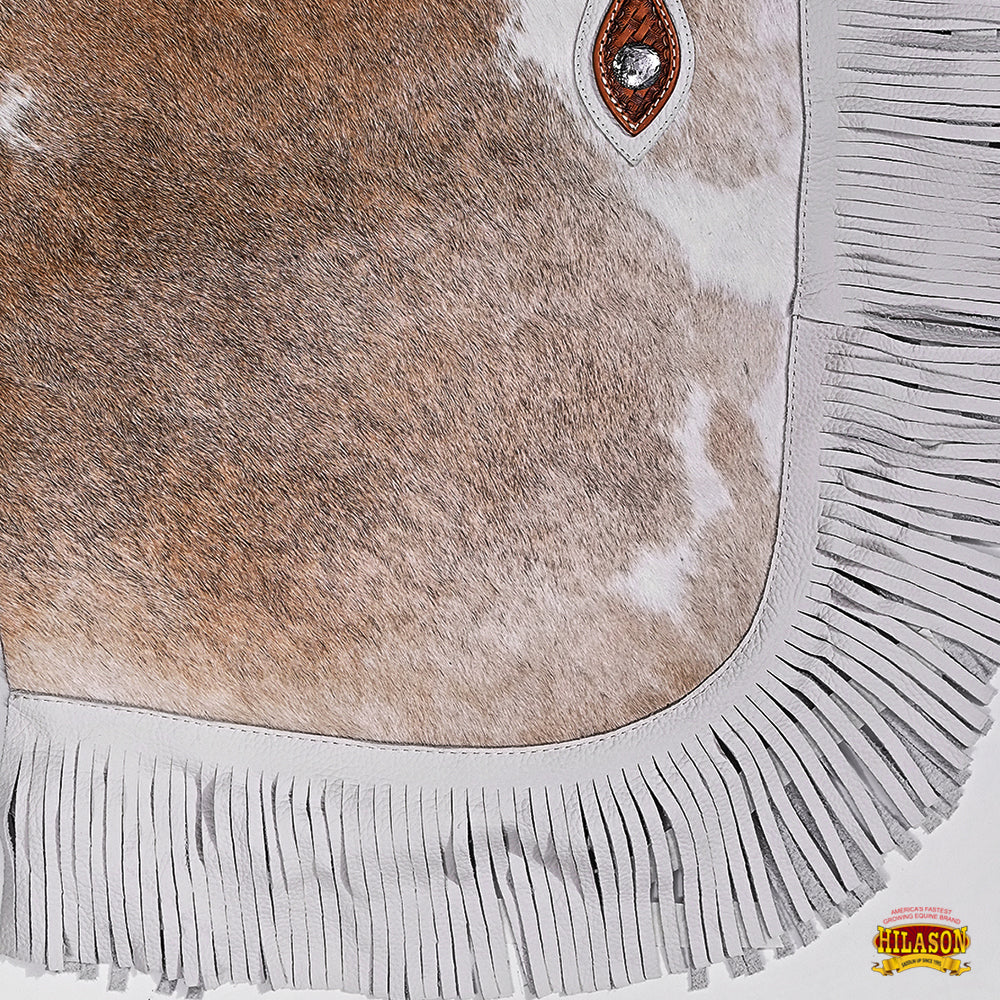 Hilason Western Bull Riding Chinks Chaps Adult Pro Rodeo Bronc Leather Natural