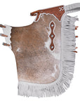 Hilason Western Bull Riding Chinks Chaps Adult Pro Rodeo Bronc Leather Natural