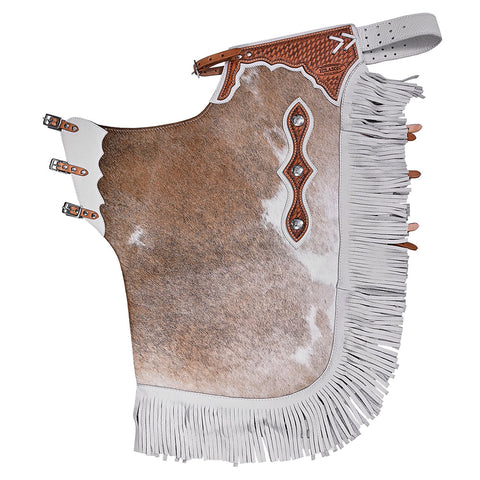 Hilason Western Bull Riding Chinks Chaps Adult Pro Rodeo Bronc Leather Natural