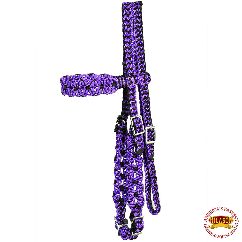 Horse Bridle Headstall  Flat Braided Paracord Hilason