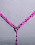 Hilason Horse Breast Collar  Braided Paracord Pink / Black