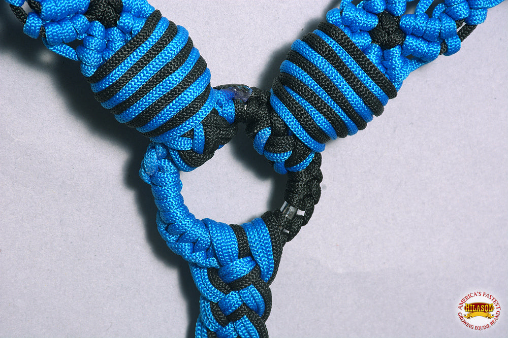 Hilason Horse Breast Collar  Braided Paracord Pink / Black