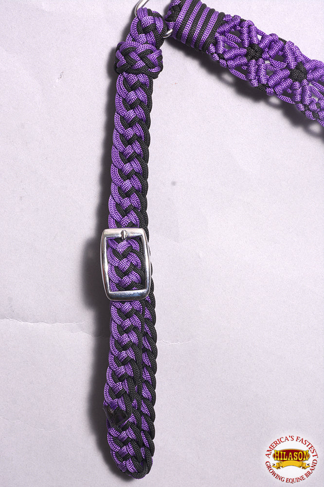 Hilason Horse Breast Collar Braided Paracord Pink / Black