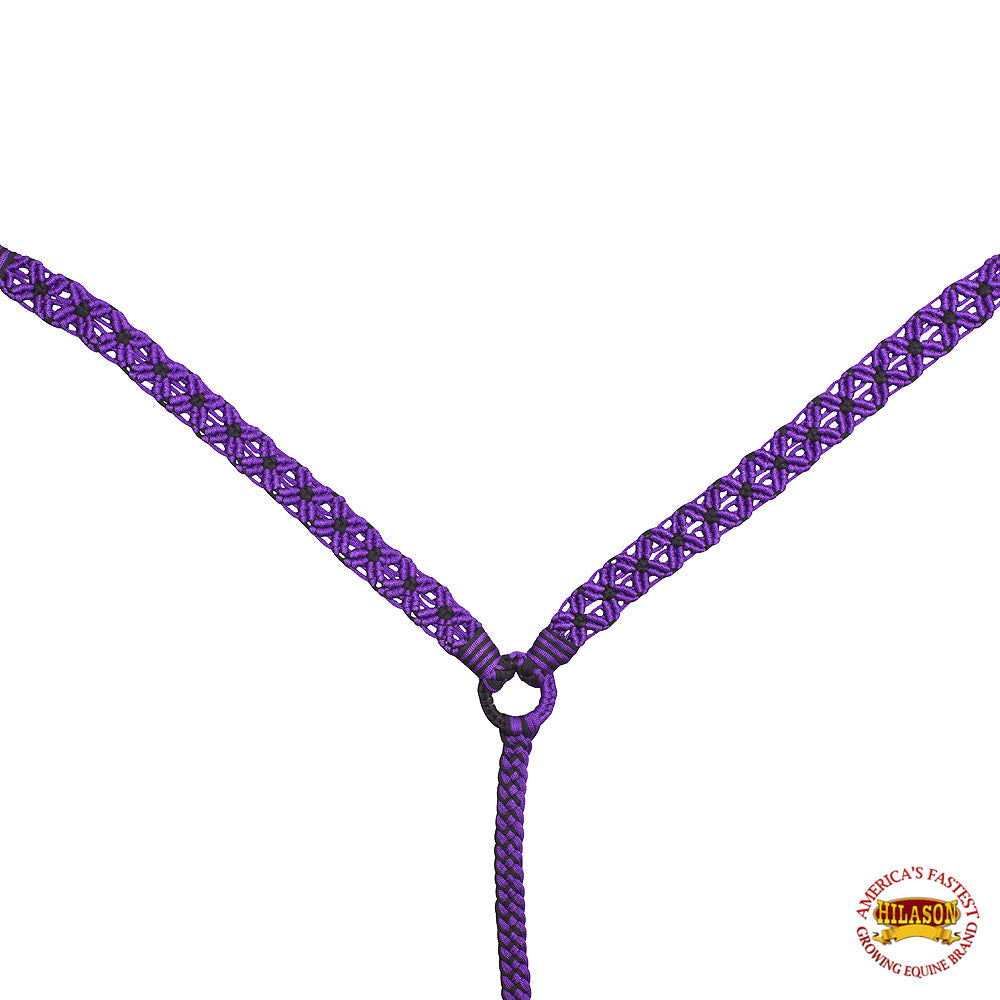 Hilason Horse Breast Collar  Braided Paracord Pink / Black