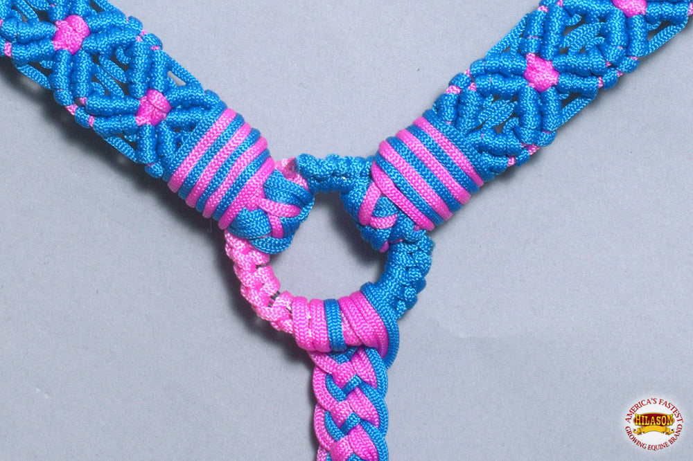 Hilason Horse Breast Collar  Braided Paracord Pink / Black