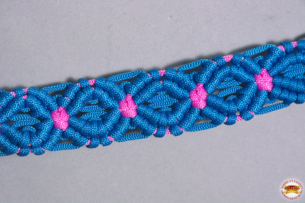 Hilason Horse Breast Collar Braided Paracord Pink / Black