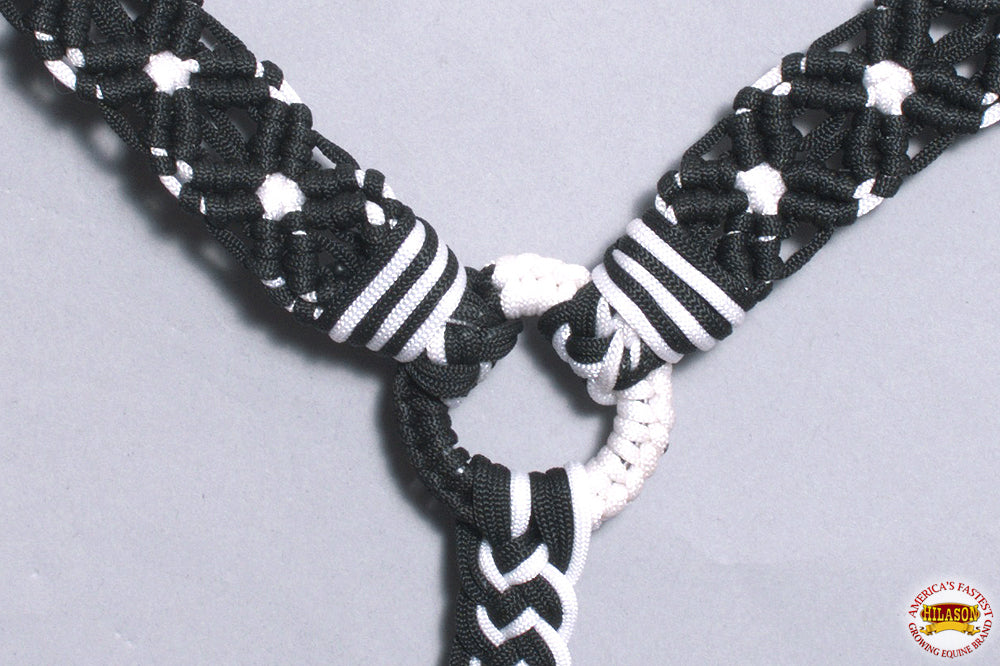 Hilason Horse Breast Collar Braided Paracord Pink / Black