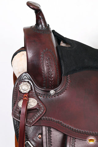 Hilason Western Horse Treeless Trail Pleasure American Leather Saddle