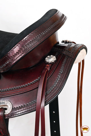 Hilason Western Horse Treeless Trail Pleasure American Leather Saddle