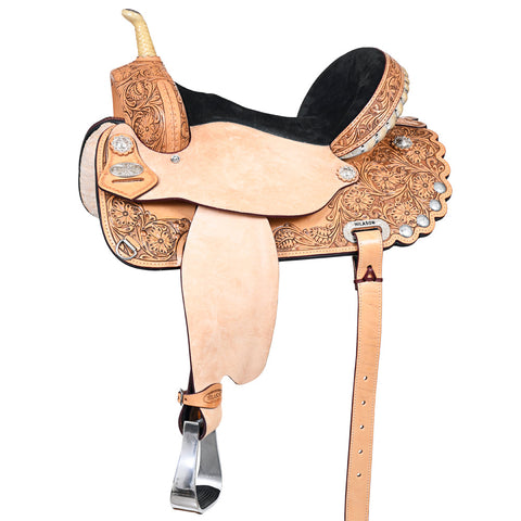 Hilason Western Horse Treeless Barrel Saddle American Leather