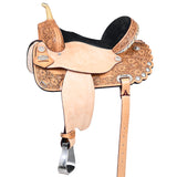 Hilason Western Horse Treeless Trail Pleasure American Leather Saddle