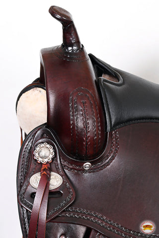 Hilason Western Horse Treeless Trail Pleasure American Leather Saddle