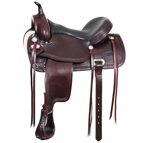 Hilason Western Horse Treeless Trail Pleasure American Leather Saddle