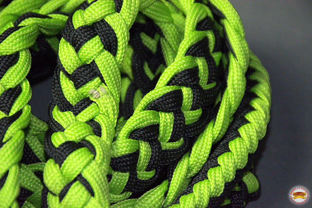 1&quot; X 8Ft Hilason Braided Poly Barrel Reins Horse Racing Flat Grip Knots