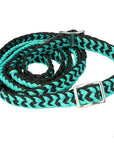 1" X 8Ft Hilason Braided Poly Barrel Reins Horse Racing Flat Grip Knots