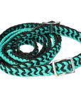 1" X 8Ft Hilason Braided Poly Barrel Reins Horse Racing Flat Grip Knots