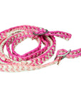 1" X 8Ft Hilason Braided Poly Barrel Reins Horse Racing Flat Grip Knots