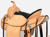 Hilason Western Draft Horse Wide Gullet Trail American Leather Saddle