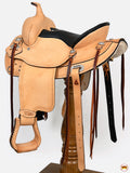 Hilason Western Draft Horse Wide Gullet Trail American Leather Saddle