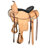 Hilason Western Draft Horse Wide Gullet Trail American Leather Saddle