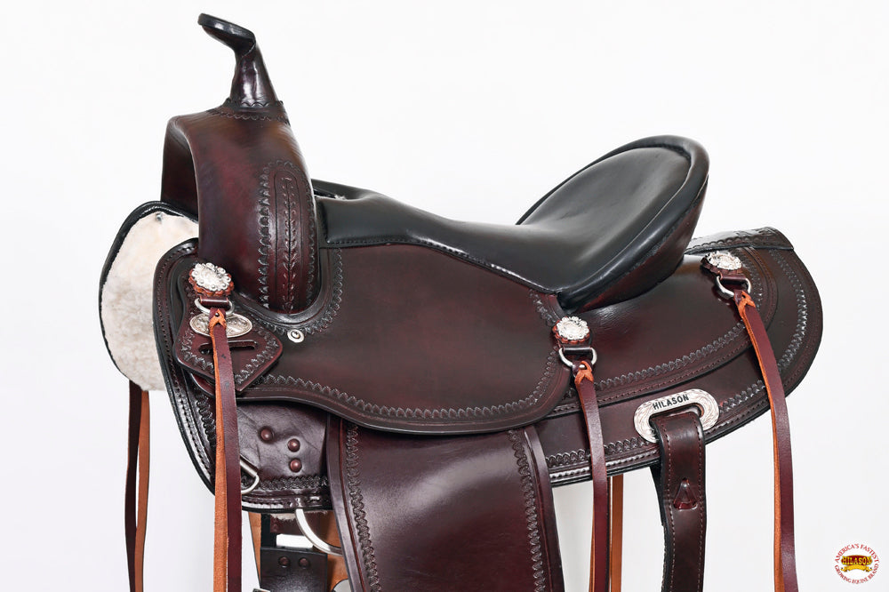 Hilason Western Draft Horse Trail PleasureAmerican Leather Saddle