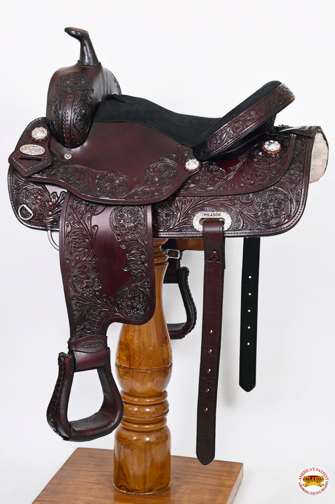 Western Hilason Draft Horse Trail Pleasure American Leather Saddle