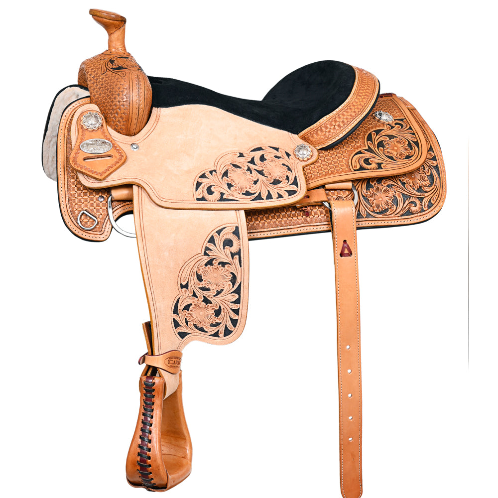 HILASON W. H. Ranch Roping Roper American Leather Saddle Tan – Hilason