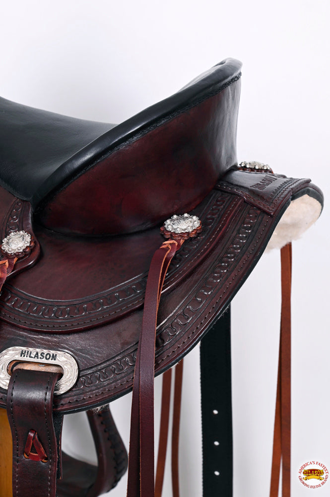 HILASON Western Horse Saddle American Leather Flex Tree Trail &amp; Pleasure Chocolate Brown