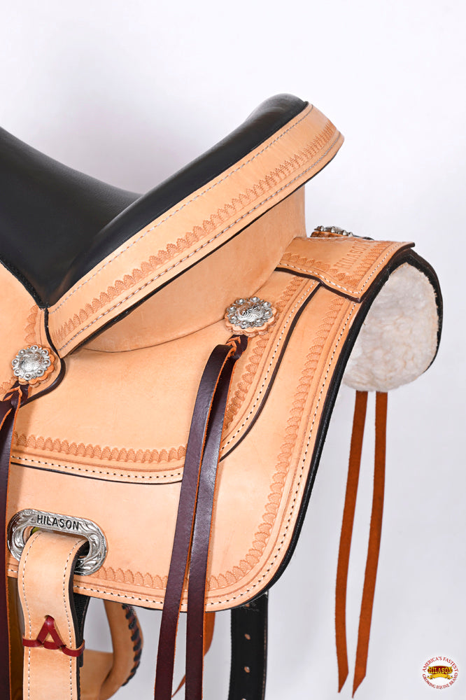 HILASON Western Horse Saddle American Leather Flex Tree Trail &amp; Pleasure Tan