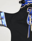 Hilason Bull Riding Pro Rodeo Chaps Black Smooth Leather Bronc Show Adult