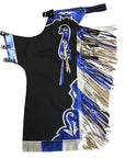 Hilason Bull Riding Pro Rodeo Chaps Black Smooth Leather Bronc Show Adult
