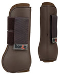 Pony Horze Hard Outer Shell Protect Neoprene Lining Tendon Boot Chocolate Brown