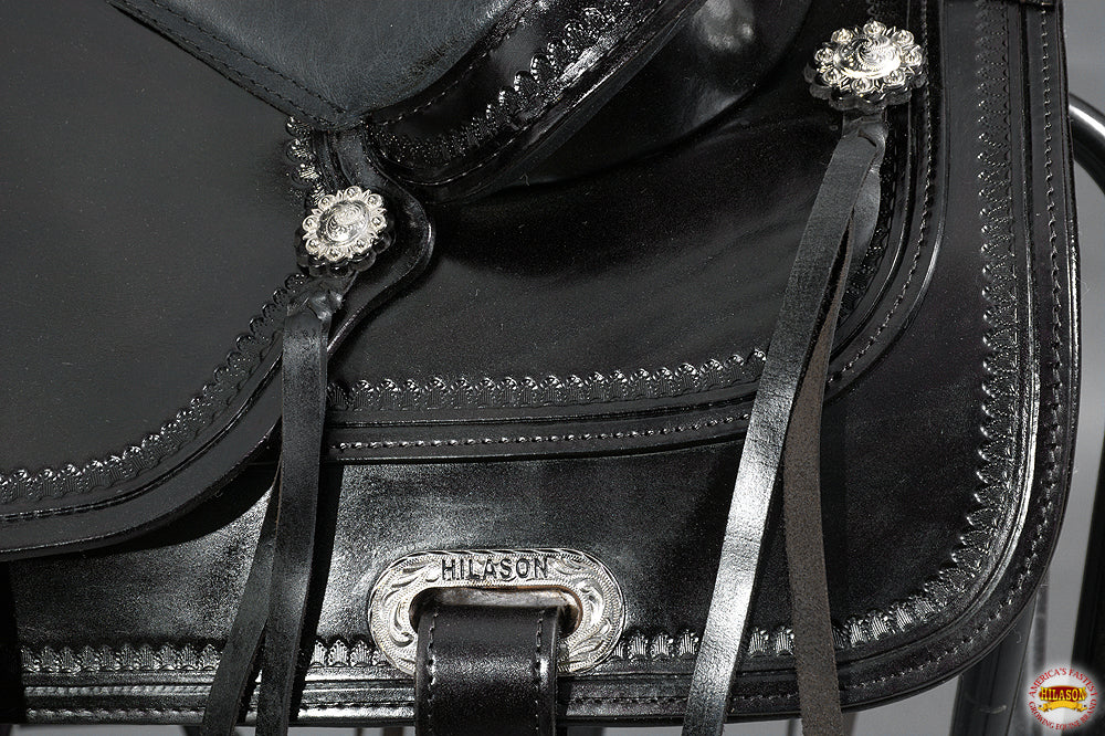 HILASON Western Horse Saddle American Leather Flex Tree Trail &amp; Pleasure Black