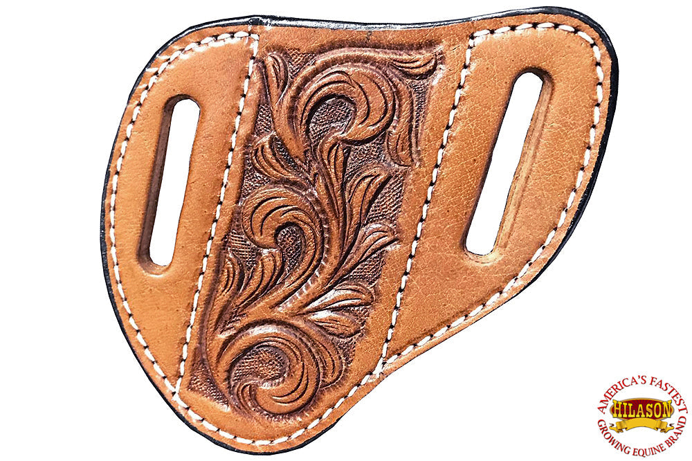 Hilason Leather Angled Knife Scabbard Sheath Cover Floral Tooled