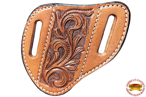 Hilason Leather Angled Knife Scabbard Sheath Cover Floral Tooled