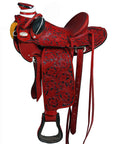 Hilason Western Horse Wade Saddle American Leather Ranch Roping Mahogany