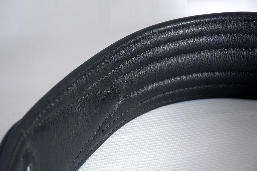Leather Guitar Bass Strap 3.25&quot; Dual Padded Black By Great American