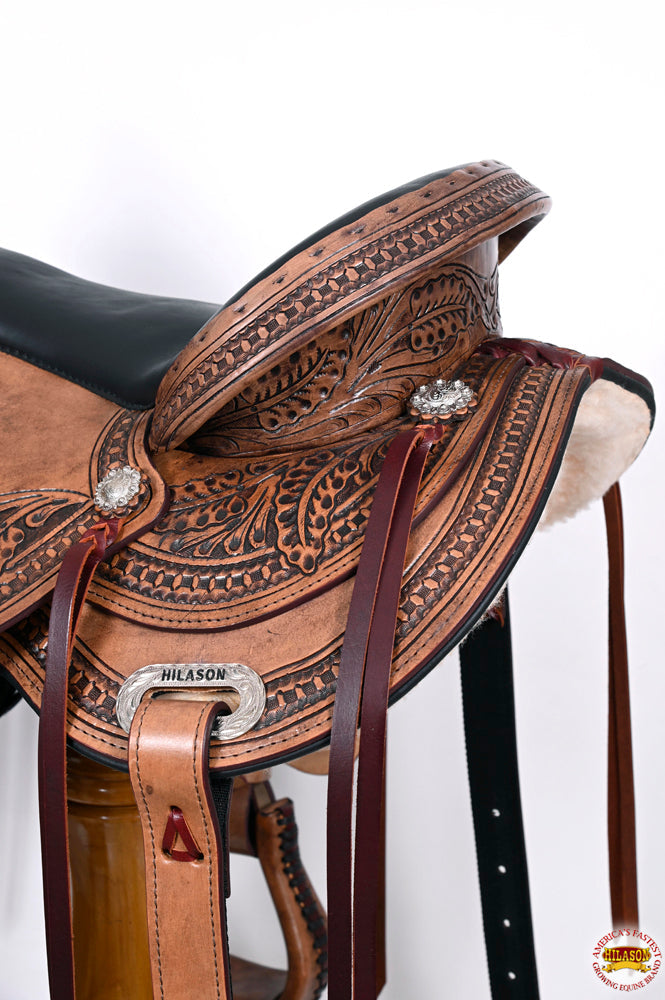HILASON Western Horse Saddle American Leather Flex Tree Trail &amp; Pleasure Antique Brown | for Horses
