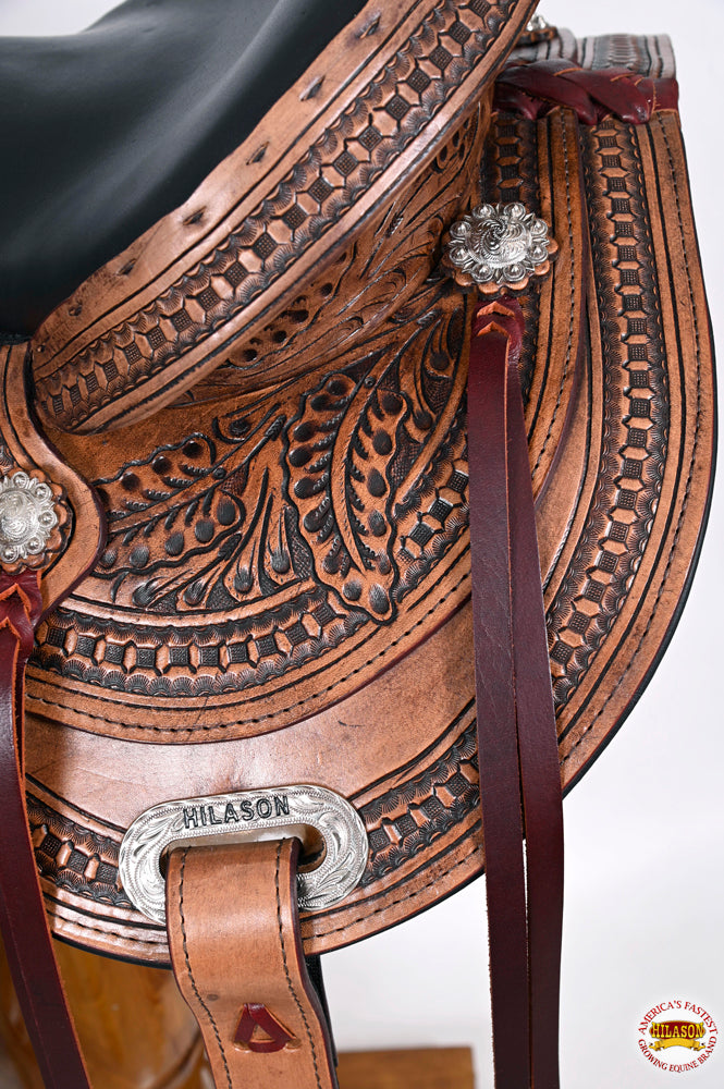 HILASON Western Horse Saddle American Leather Flex Tree Trail &amp; Pleasure Antique Brown | for Horses