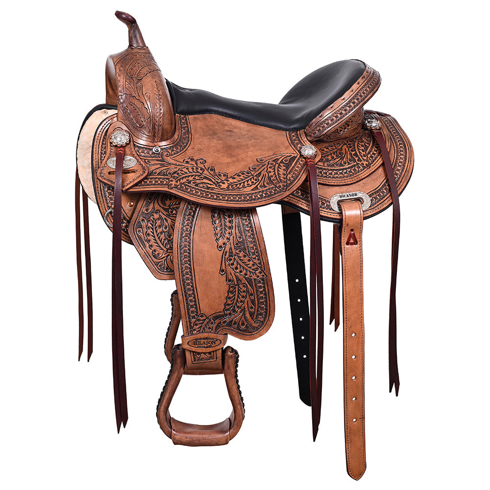 HILASON Western Horse Saddle American Leather Flex Tree Trail &amp; Pleasure Antique Brown | for Horses