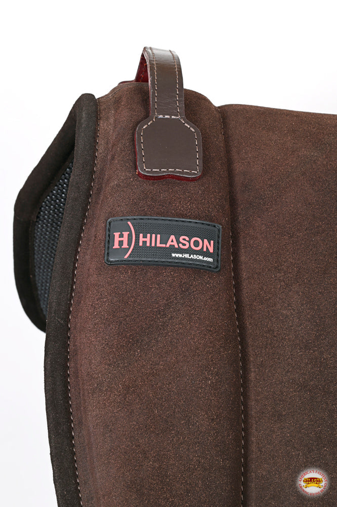 Hilason Horse Bareback Saddle Pad Anti Slip Base Suede Leather Brown