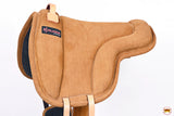 Hilason Horse Bareback Saddle Pad Anti Slip Base Suede Leather Brown