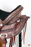 Hilason Western Horse Treeless Trail Pleasure American Leather Saddle