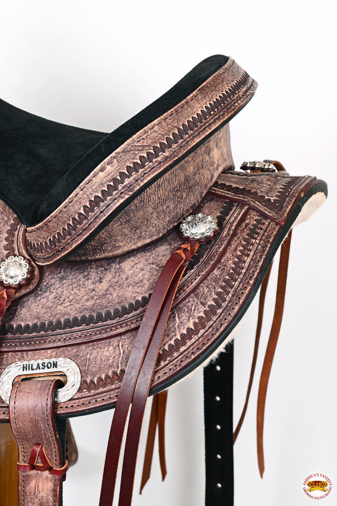 Hilason Western Horse Treeless Trail Pleasure American Leather Saddle